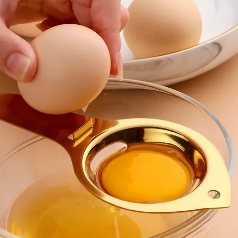 Stainless Steel Egg White Separator Long Handle Egg Yolk Separator Metal Kitchen Baking Tool Heavy Duty