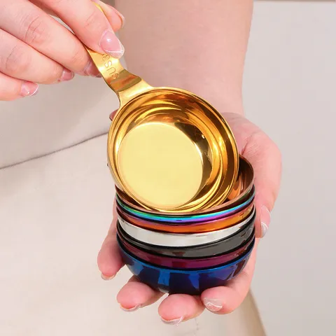 Stainless Steel Seasoning Dish Korean Style Dipping Sauce Bowl With Handle Metal Sauce Dish For Hot Pot Kitchen Tableware