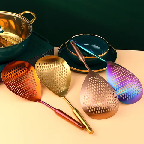 Passoire en Acier Inoxydable Grande Cuisine Filtre en Maille Forme de Goutte Écumoire Outil de Cuisine