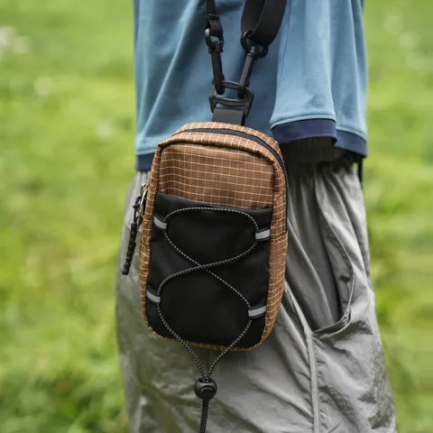 Outdoor Chest Bag Shoulder Strap Storage Pouch Hiking Backpack Color Block Nylon Crossbody Bag