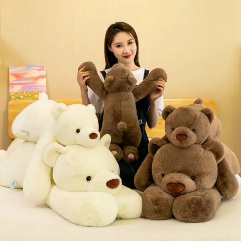 Cute Stuffed Animal Plush Toy Soft Hugging Pillow Long Doll Cute Bear Panda Doll For Kids Girls Holiday Gift