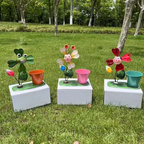 Kreativer Cartoon Metall Blumentopf Sukkulentenbehälter Schreibtisch Stifthalter Büro Heim Garten Dekoration Ornament