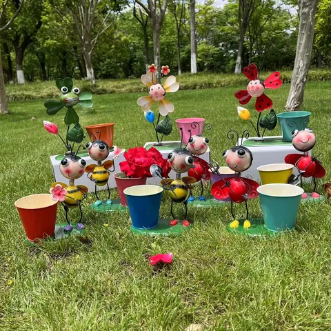 Kreativer Cartoon Metall Blumentopf Sukkulentenbehälter Schreibtisch Stifthalter Büro Heim Garten Dekoration Ornament