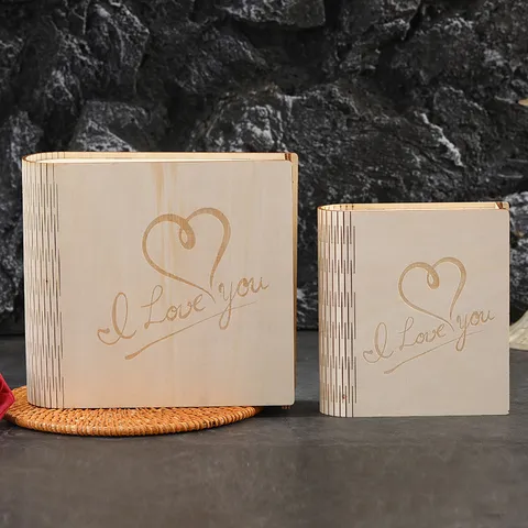 Creative Wooden Storage Box Set Laser Engraved Jewelry Organizer Decorative Book Shaped Gift Box For Home