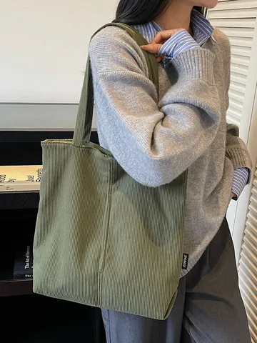 Casual Megalis Horitikotitas Kordoto Tsanta Tote Gia Gynekes Monochromi Tsanta Omou Vintage Tsanta Agoron