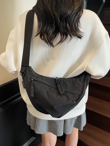 Γυναικείο Casual Crossbody Τσάντα από Ύφασμα Oxford Μονόχρωμο Dumpling Τσάντα Μόδας Καθημερινή Τσάντα Ώμου