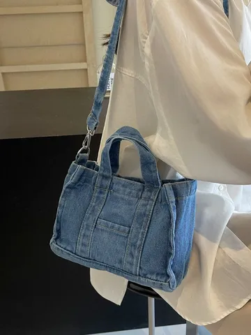 Γυναικείο Denim Tote Bag Vintage Casual Τσάντα Ώμου Crossbody Μεγάλης Χωρητικότητας Πολυλειτουργική