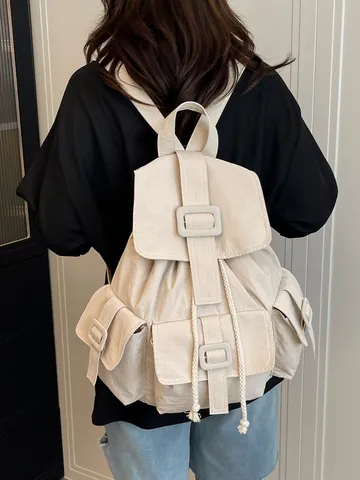 Unisex Μεγάλης Χωρητικότητας Casual Nylon Σακίδιο Πλάτης Ταξίδι Σχολείο Bookbag Μοντέρνο Μινιμαλιστικό Καθημερινό Daypack Για Γυναίκες Άνδρες