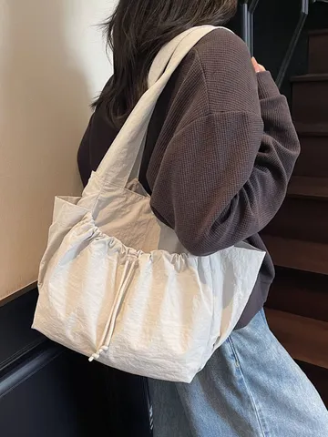 Casual Megalis Horitikotitas Nylon Tote Tsanta Gia Gynekes Malaki Elafroria Shoulder Bag