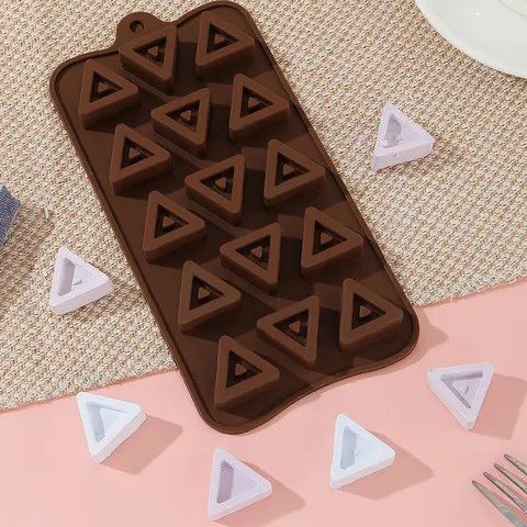 DIY Triangle Chocolate Mold Silicone Biscuit Handmade Soap Shaping Cup Cake Baking Mold Kitchen Bakeware
