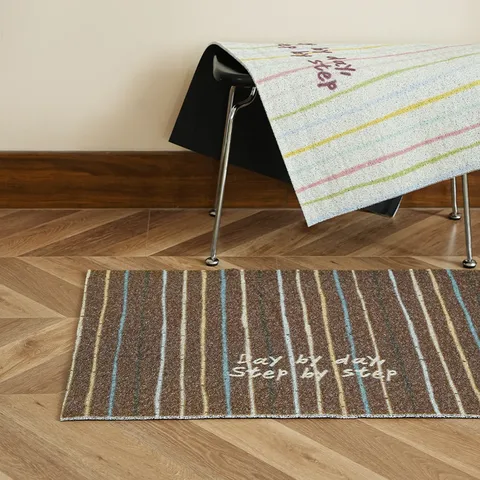 Anti-Slip Silk Loop Doormat Welcome Striped Floor Mat Waterproof Entrance Hallway Mat Durable Home Decor