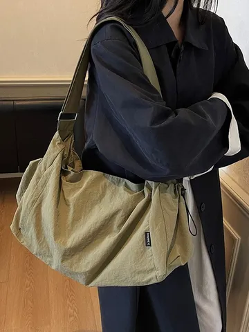 Μεγάλης Χωρητικότητας Nylon Tote Τσάντα για Γυναίκες Casual Ταξίδι Ώμου Χιαστί Κομψή Πλισέ Τσάντα Αγορών