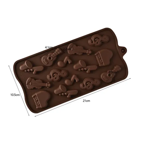 Musical Instrument Note Silicone Chocolate Mold Guitar Piano Baking Tool Fondant Cake Decorating Mold