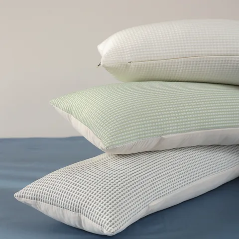 Summer Ice Silk Cooling Long Body Pillowcase Waffle Grid Side Sleeper Leg Pillow Cover Bedding Home Decor