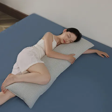 Summer Ice Silk Cooling Long Body Pillowcase Waffle Grid Side Sleeper Leg Pillow Cover Bedding Home Decor