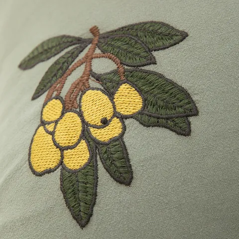New Chinese Style Embroidered Loquat Pillow Cover Ruffled Edge Cushion Cover Home Living Room Sofa Throw Pillow Case