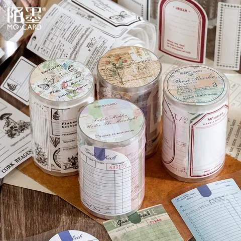 Vintage Beschreibbares Washi Tape Retro Ticket Etikett PET Dekoratives Scrapbooking Klebeband Für DIY Journal Planer Bastelmaterial