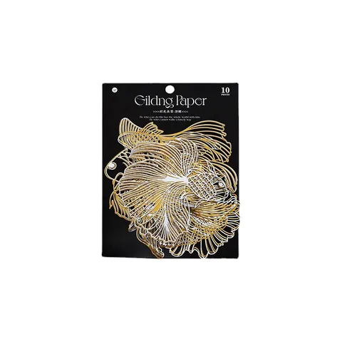 Papel de Material de Scrapbooking Calado de Cartulina Metálica Vintage Corte Láser Mariposa Floral Pez Dorado Paquete Para Diario Decoración Artesanal Bricolage