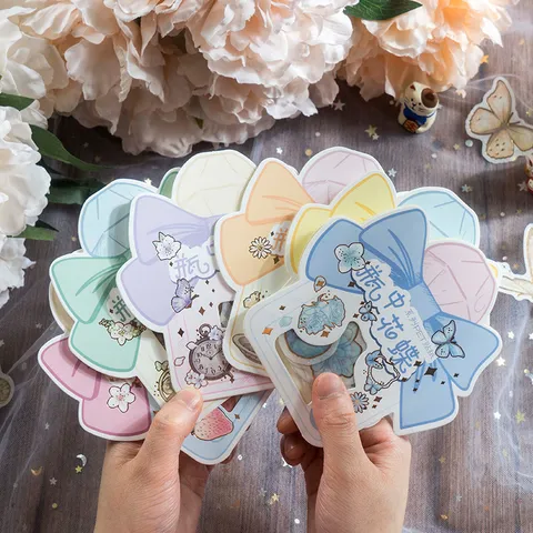 Pegatinas Vintage de Papel Washi PET Flores Mariposas Estampado en Oro Calcomanías Decorativas Para Diario DIY