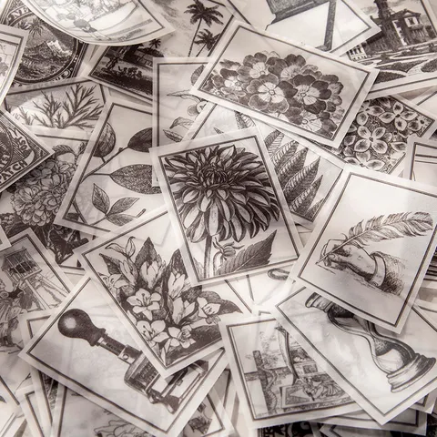 Libro de Material de Papel Vitela Retro Blanco Y Negro Papel de Decoración Scrapbooking Vintage Bloc de Diario Papelería