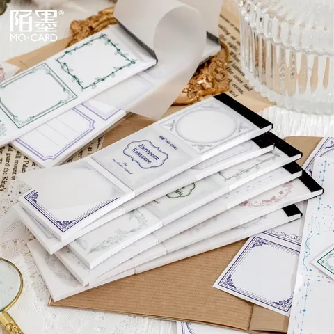 Bloc de Notas Vintage Con Borde Europeo Papel Estilo Ins Floral Mariposa Decorativo Scrapbooking Papelería Diario Bloc de Notas