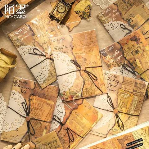 Vintage Retro Scrapbooking Material Paper For Handbook Collage Botanical Butterfly Pattern Memo Pads Decorative Base Paper