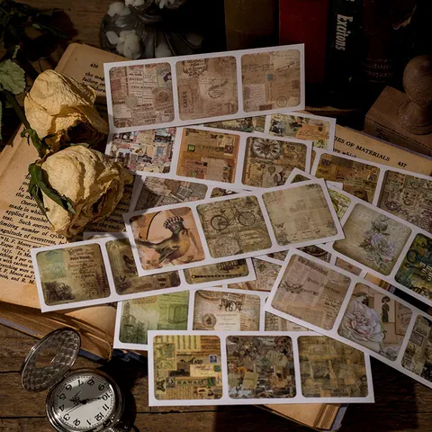 Romantic Collector Vintage Washi Paper Sticker Book Literary Journal Decoration Scrapbooking Sticker Pack For DIY Journaling Album Craft Planner