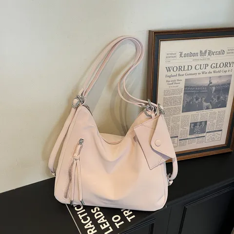 Women Casual PU Leather Tote Bag Large Capacity Convertible Shoulder Backpack Retro Commuter Travel Handbag