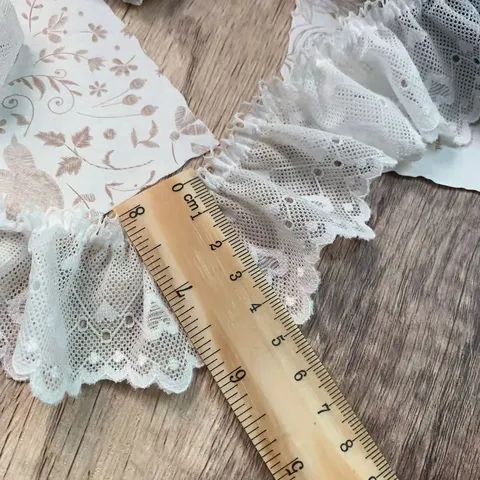 Cinta de Ribete de Encaje No Elástico Plisado de Corazón Para Accesorios de Cabello Lolita Ropa Tela Artesanal Decorativa DIY
