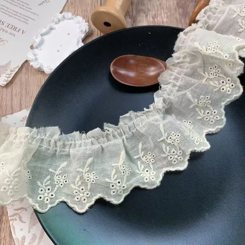 Ancho Bordado Hueco Floral Volantes Ribete de Encaje Tela DIY Para Decoración del Hogar y Ropa de Mascotas