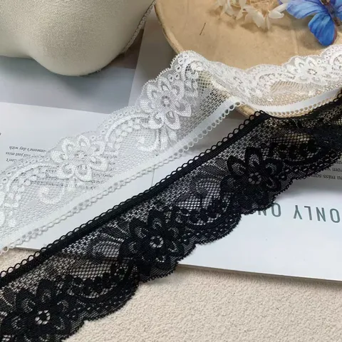 Black White Hollow Embroidered Lace Trim Ribbon For Garment Collar Cuffs Lolita Hair Accessories DIY Decor
