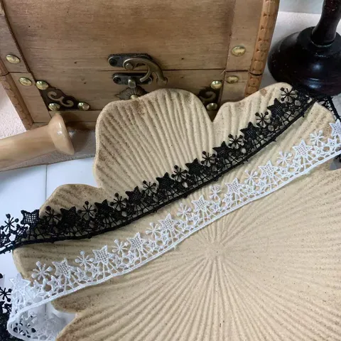 Polyester Embroidered Lace Trim Star Pattern For Clothing Edge Necklace DIY Crafts Sewing Decoration