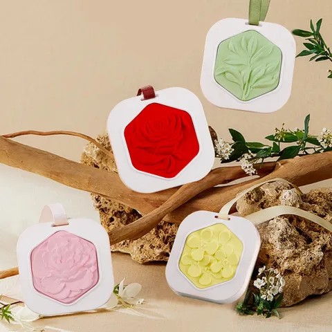 Silikon Aroma Gips Hängendes Etikett Form DIY Auto Diffusor Anhänger Rose Pfingstrose Blume Kuchen Backen Schokolade Fondant Form