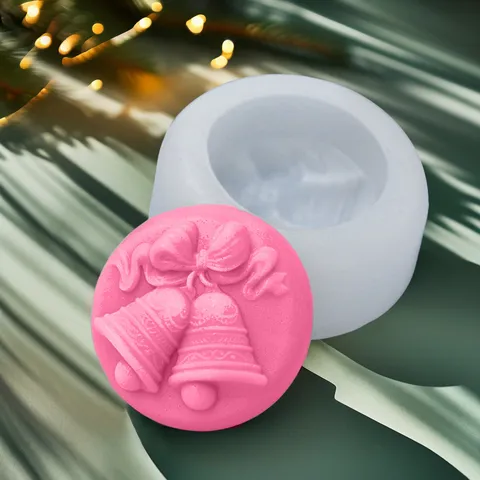 Weihnachtsserien Silikonform Glocke Socke Alter Mann Geprägt Runde Silikonform Für Backen Kuchen Dekoration Festliche Küche Werkzeug