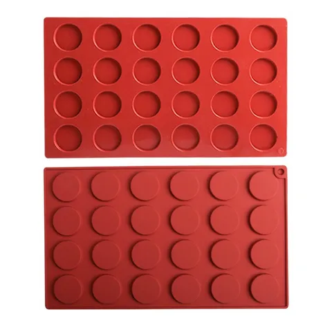 Moule à Gâteau en Silicone Disque Rond Multi Cavités Outil de Pâtisserie DIY Moule à Chocolat Tampon Cire Résine Ustensiles
