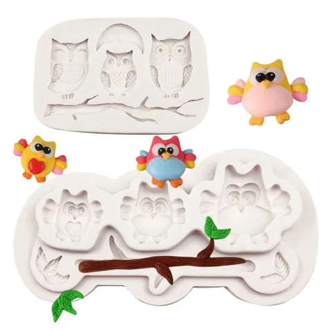 Eule Silikon Fondant Form Kuchen Backwerkzeug DIY Ton Gips Aromatherapie Kerze Form Tier Handwerk Silikon Form