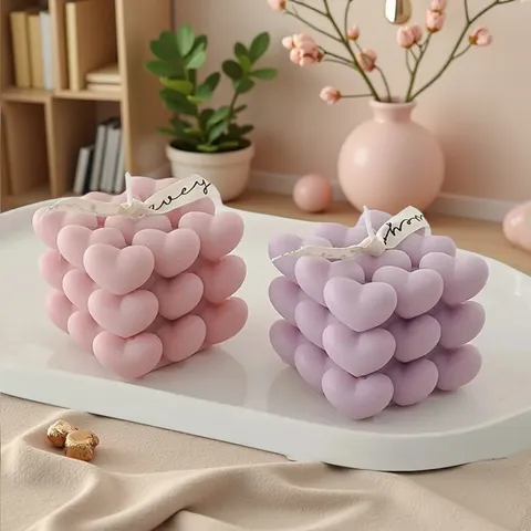 DIY 3D Würfel Silikon Kerzenform Geometrische Aromatherapie Seife Backform Herz Welle Kugel Form Bastelform