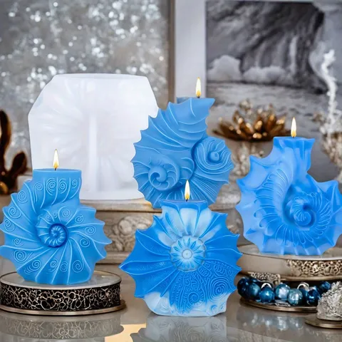 Ozean Serie Marine Stil 3D Relief Silikonform für Aromatherapie Kerzen Gips Handwerk Kuchen Backform Dekoration