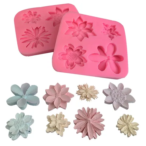 Silicone Tournesol Marguerite Fleur Moule Rose 3D Fondant Gâteau Chocolat Artisanat Moules Pour DIY Cuisson Sucre Cuisine Accessoires Décoration