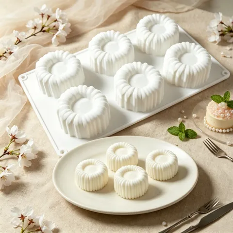 Lebensmittelechtes Silikon Mousse Kuchenform Vertikalstreifen Charlotte Backwerkzeug DIY Französisches Dessert Pudding Muffin Form