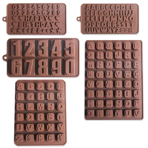 Silikon Schokoladenform Buchstaben Zahlen Waffel Keks Kuchen Dekoration Backwerkzeug Fondant Eiswürfelschale Küchenform