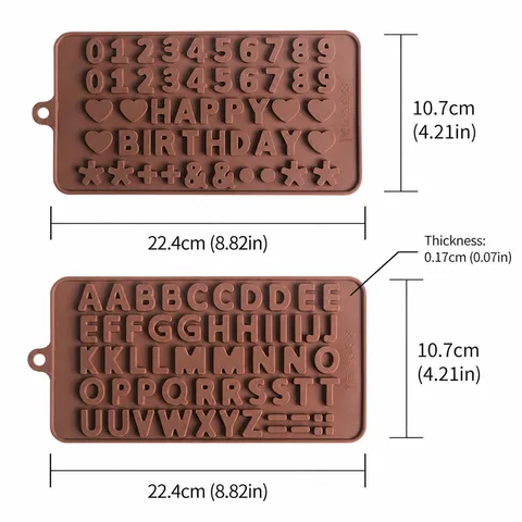Silikon Schokoladenform Buchstaben Zahlen Waffel Keks Kuchen Dekoration Backwerkzeug Fondant Eiswürfelschale Küchenform