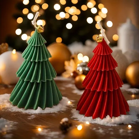 Faltbarer Weihnachtsbaum Silikonform 3D Aroma Kerze Gips Harz Herstellung DIY Backen Kuchenform Heimdekoration Handwerk