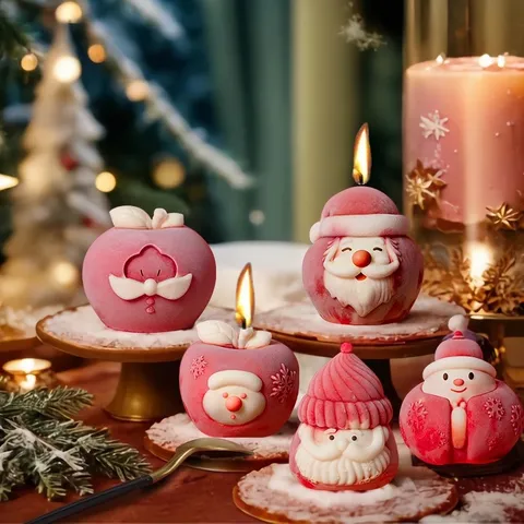 Weihnachtsmann Apfel Silikonform DIY Backen Kuchen Mousse Aroma Kerzenform