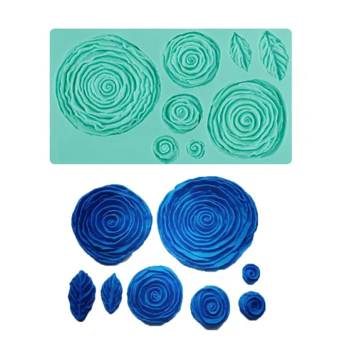 Silicone Fondant Cake Mold Rose Flower Chocolate Mold Baking DIY Gum Paste Molds Flexible Kitchen Baking Mold Craft Tool