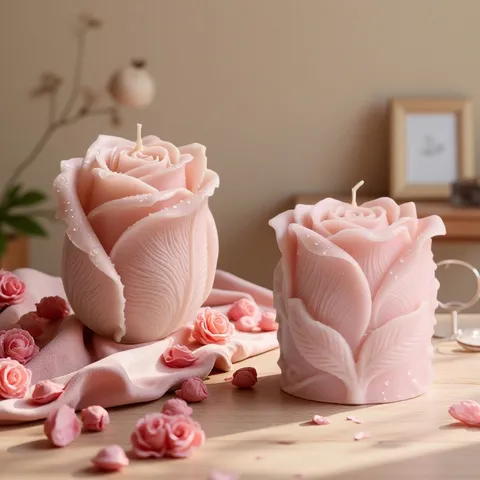 Rose Bud Silicone Mold DIY Aromatherapy Candle Soap Mold 3D Flower Silicone Craft Mold For Baking Home Decor