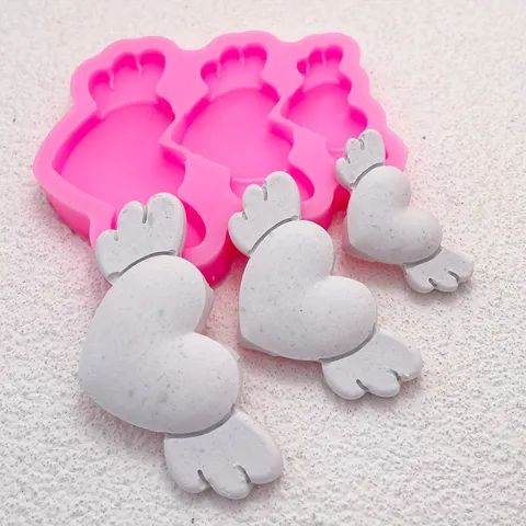 Herz Engel Flügel Silikon Form DIY Fondant Süßigkeiten Backen Kuchen Dekoration Schokolade Silikon Form