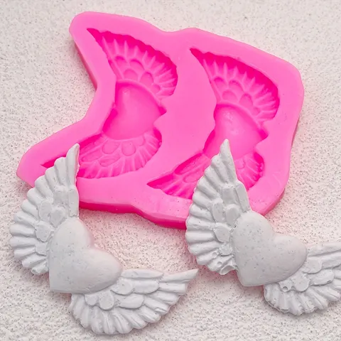 Herz Engel Flügel Silikon Form DIY Fondant Süßigkeiten Backen Kuchen Dekoration Schokolade Silikon Form