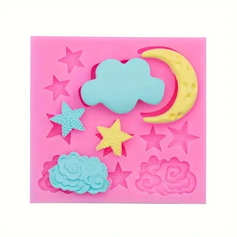 Stern Mond Gesicht Silikon Kuchenform DIY Schokolade Fondant Backform Küchenwerkzeug Weiches Harz Handwerk Form