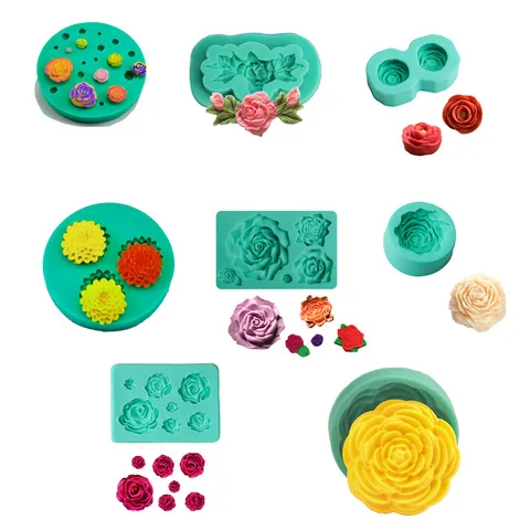 Rose Silikon Form Fondant Kuchen Dekoration Backwerkzeug DIY Schokolade Gelee Seife Gips Form